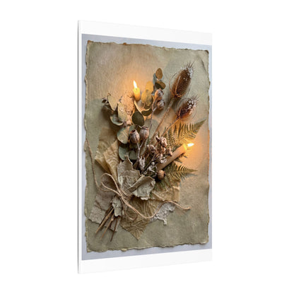 Dried Flowers Texture Canvas Art | Warm Japandi Art