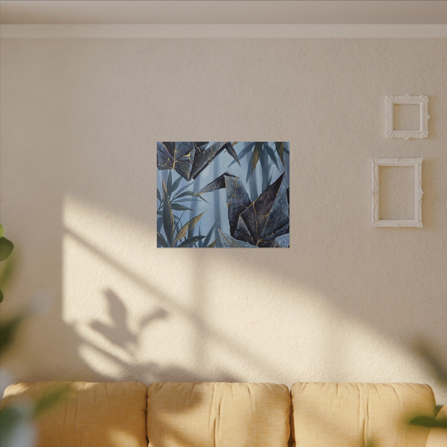 Paper Fold Canvas Art | Summer Kintsugi Crackle Gold Art