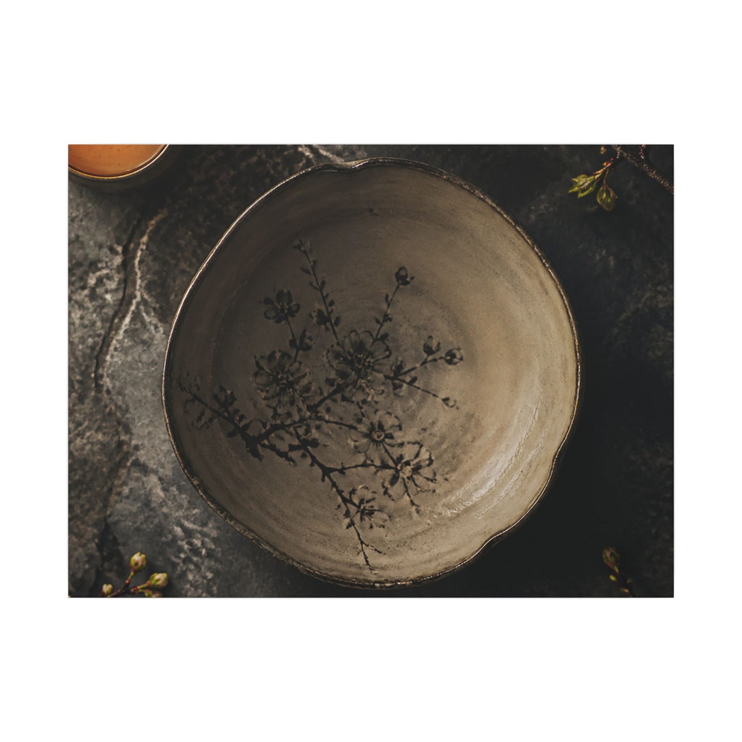 Ceramic Bowl Spring Canvas Art | Japandi Earthy Design
