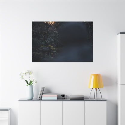 Spring Stone Lantern Moody Minimal Canvas Art | Bold Decor