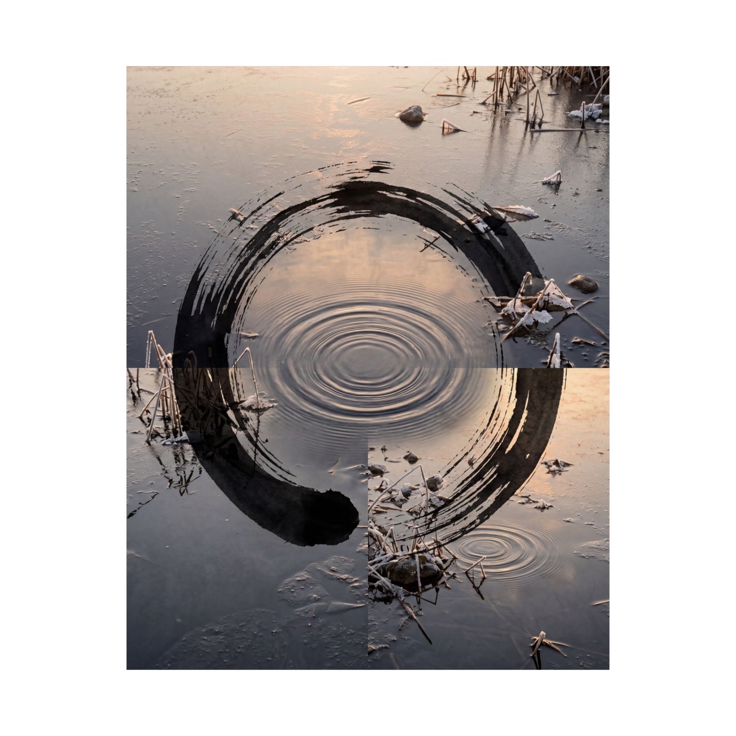 Water Ripple Winter Wall Art Print | Zen Contemplative Design