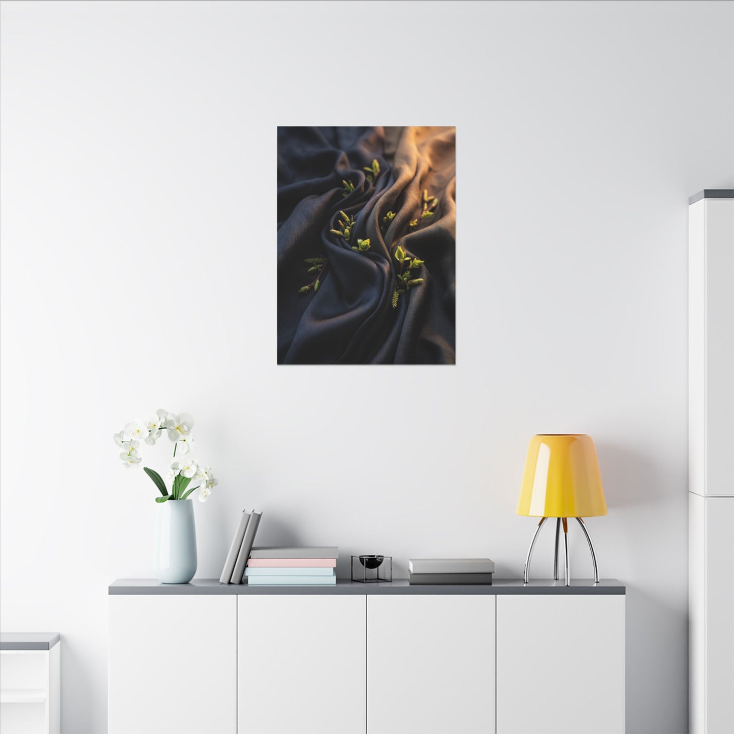 Spring Silk Drape Moody Minimal Canvas Art | Luxurious Decor