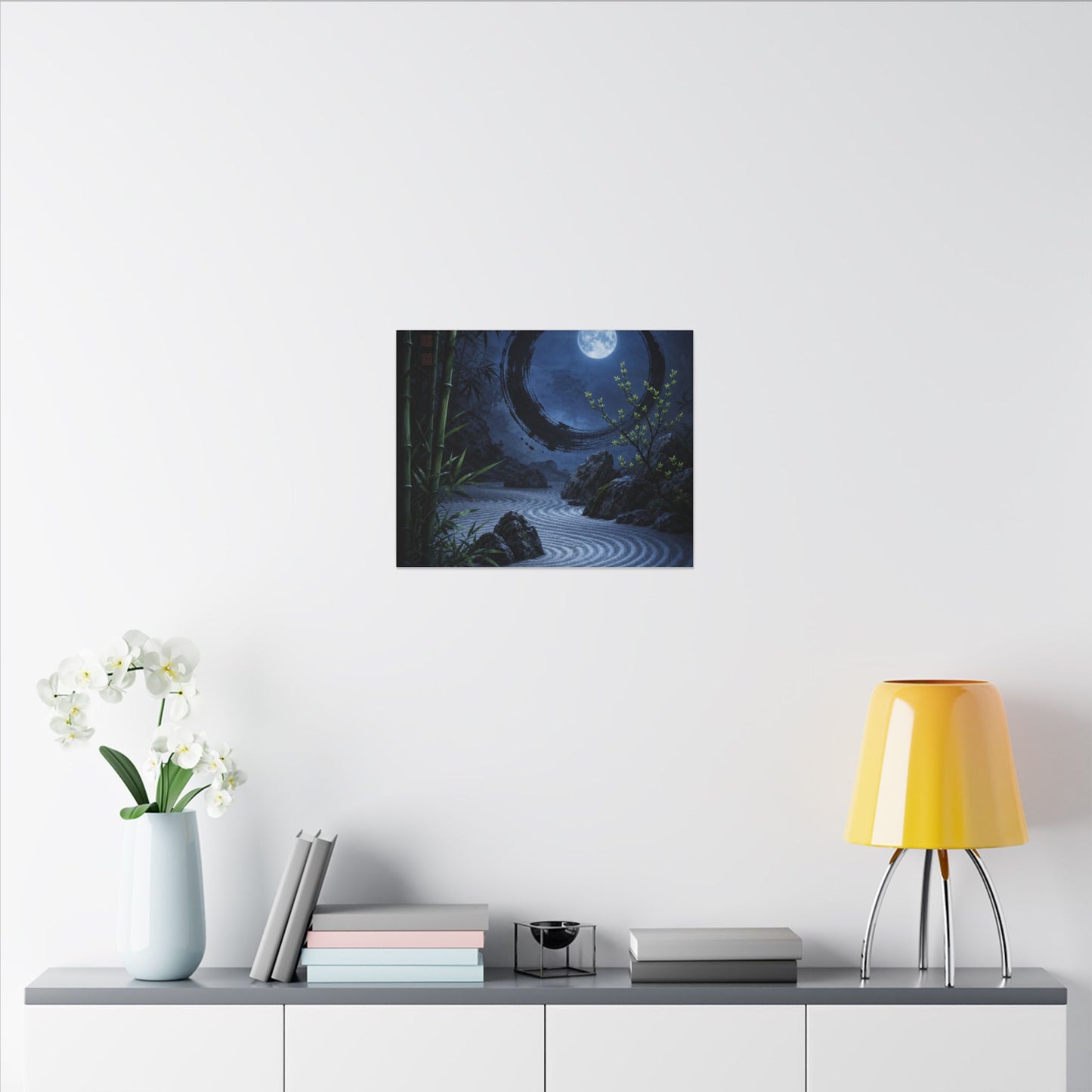 Serene Rock Garden Canvas Art - Enso Zen