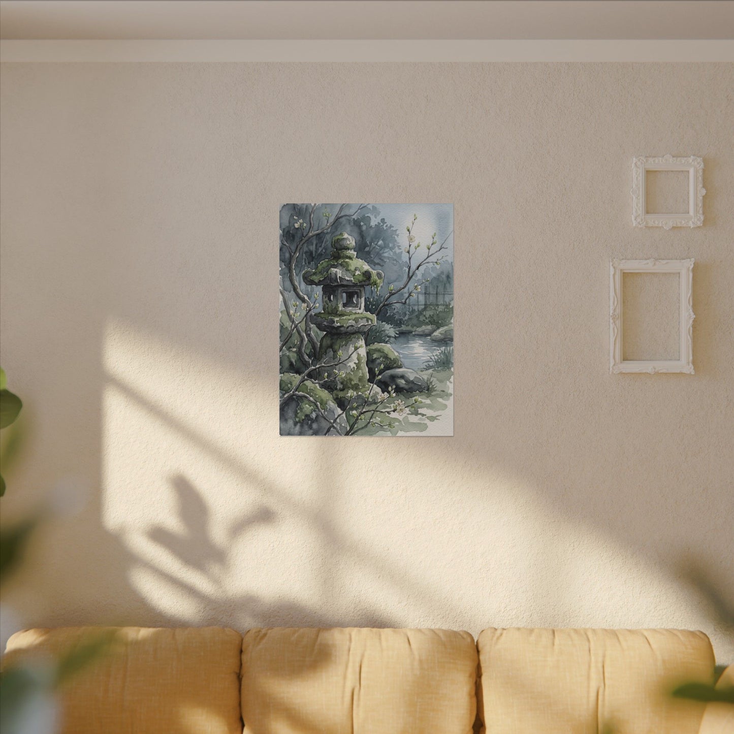 Moonlight Stone Lantern Canvas Art - Japandi Seijaku