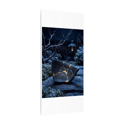 Moonlit Garden Winter Canvas Art | Kintsugi Artful Design
