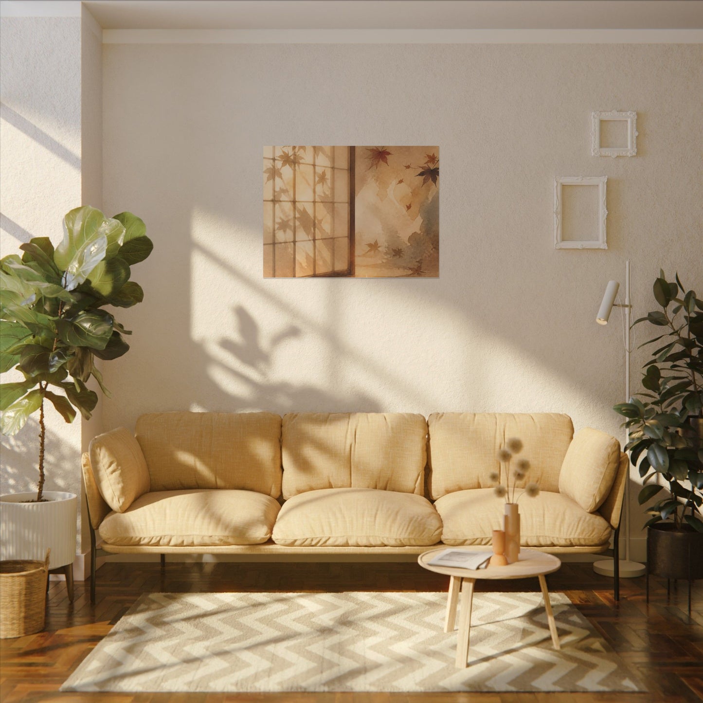 Candlelight Shoji Screen Canvas Art - Japandi Ma