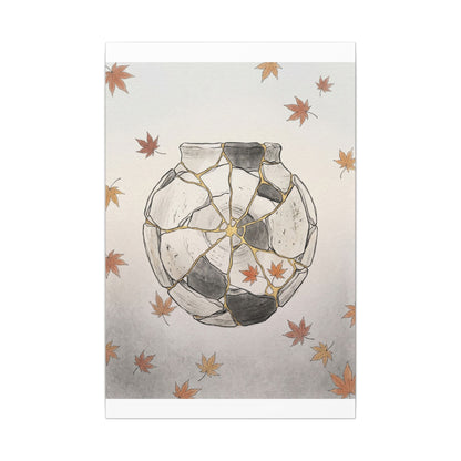 Japandi Broken Pottery in Dawn | Minimal Line Canvas Art