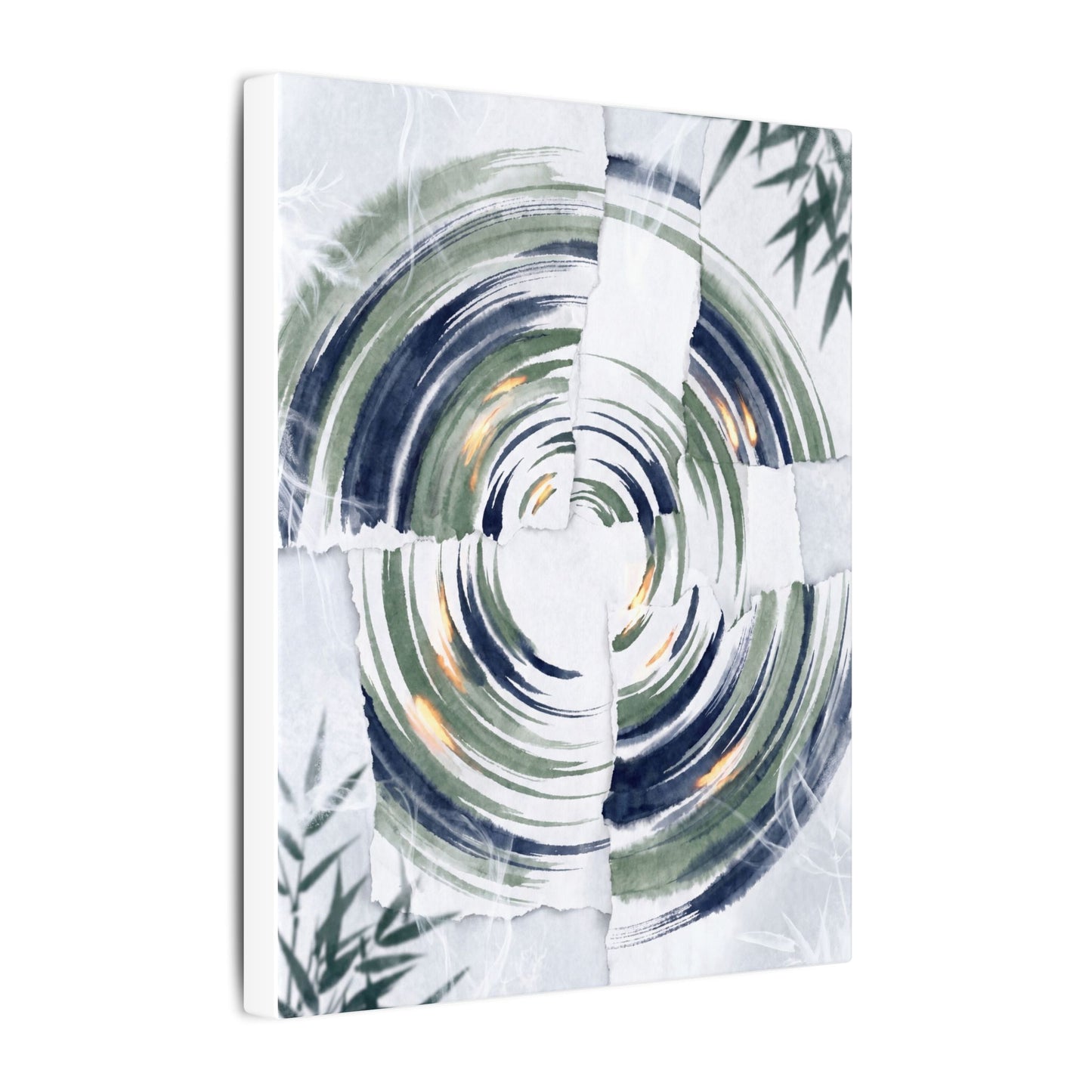 Winter Water Ripple Sumi E Canvas Art | Peaceful Decor