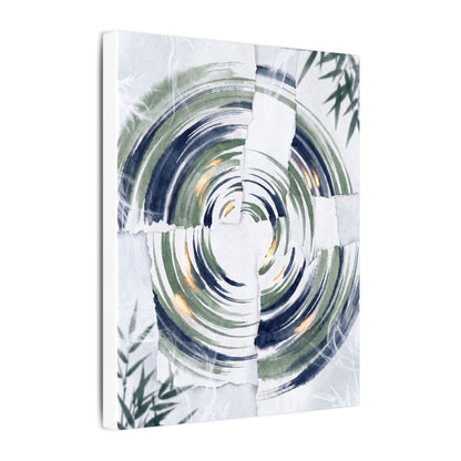 Winter Water Ripple Sumi E Canvas Art | Peaceful Decor