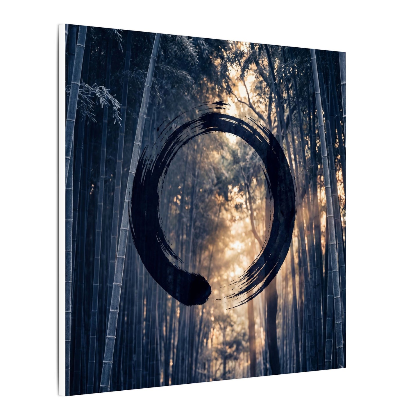 Bamboo Grove Canvas Art | Winter Zen Enso Art