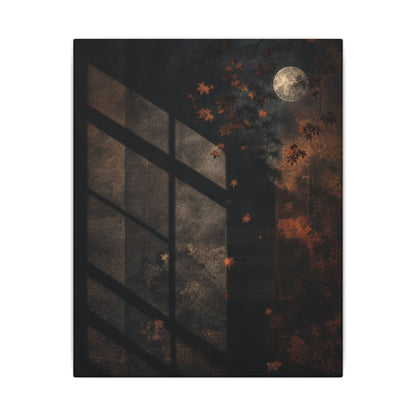 Sophisticated Shadow Play Canvas Art - Dark Texture Dark Japandi