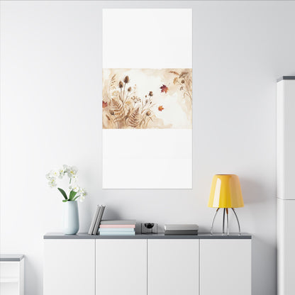 Dried Flowers Canvas Art | Autumn Japandi Watercolor Art