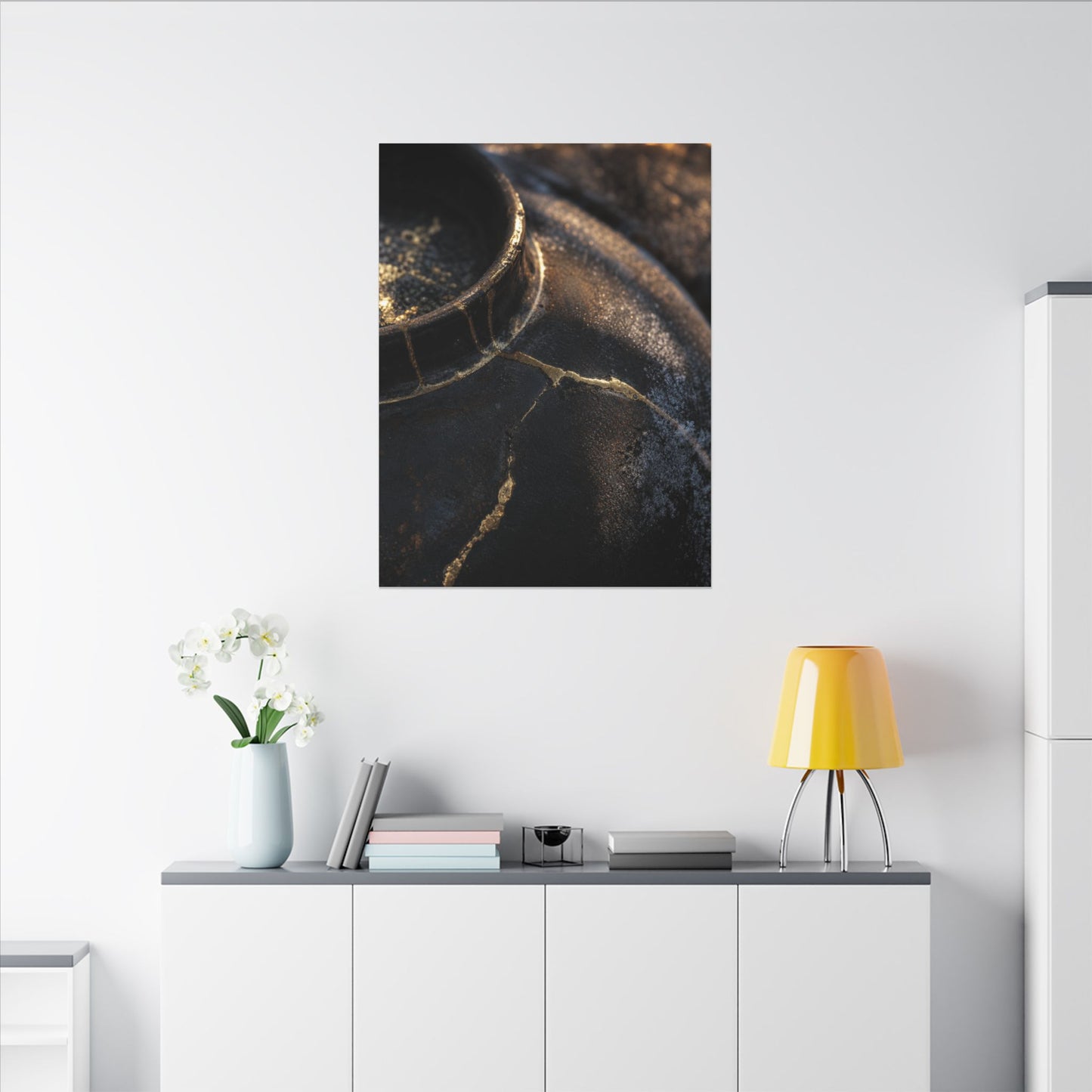 Kintsugi Rust Patina in Golden Hour | Broken Beauty Canvas Art
