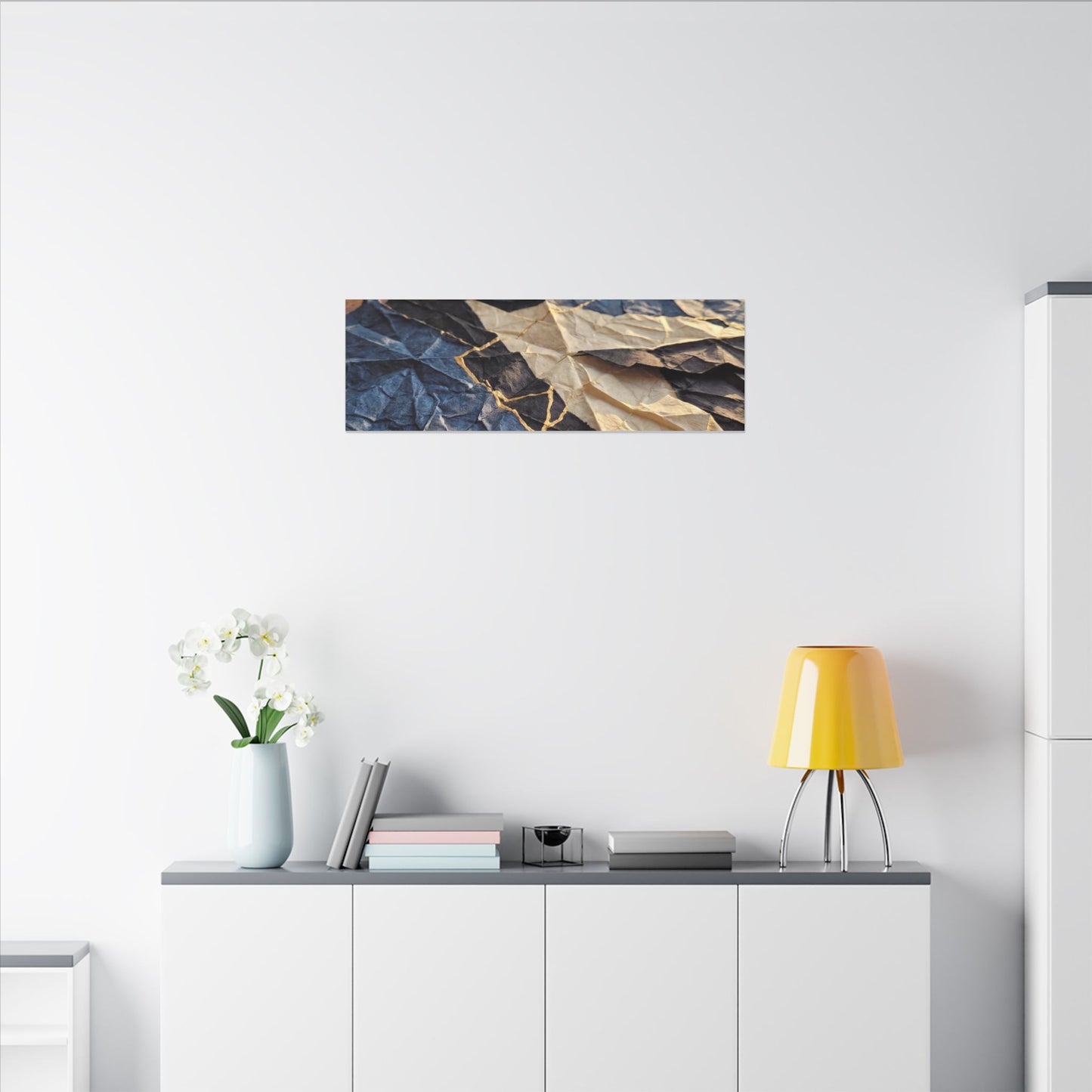 Golden Hour Paper Fold Canvas Art - Kintsugi Ma