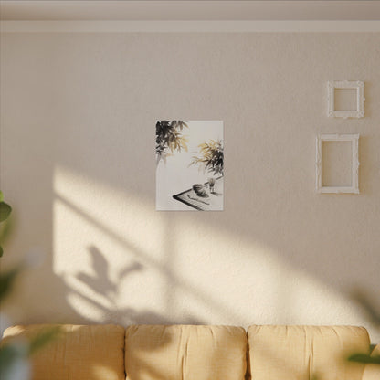 Tea Ceremony Sumi E Canvas Art | Serene Zen Art