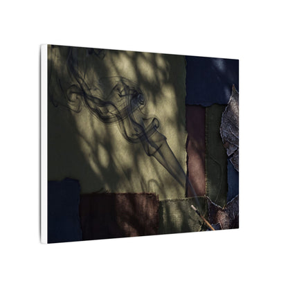 Ma Incense Smoke Canvas Art - Dark Japandi Dark Texture