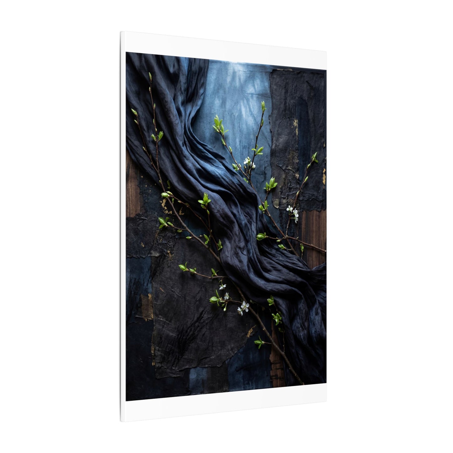 Spring Silk Drape Dark Texture Canvas Art | Atmospheric Decor