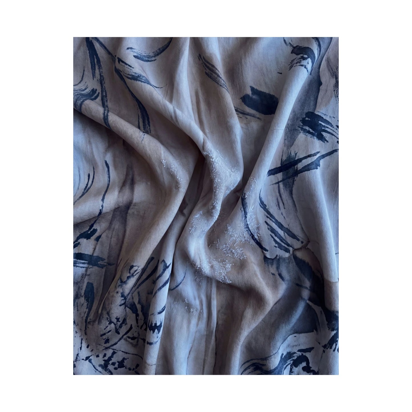 Silk Drape Wall Art Print | Winter Japandi Japanese Pattern Art