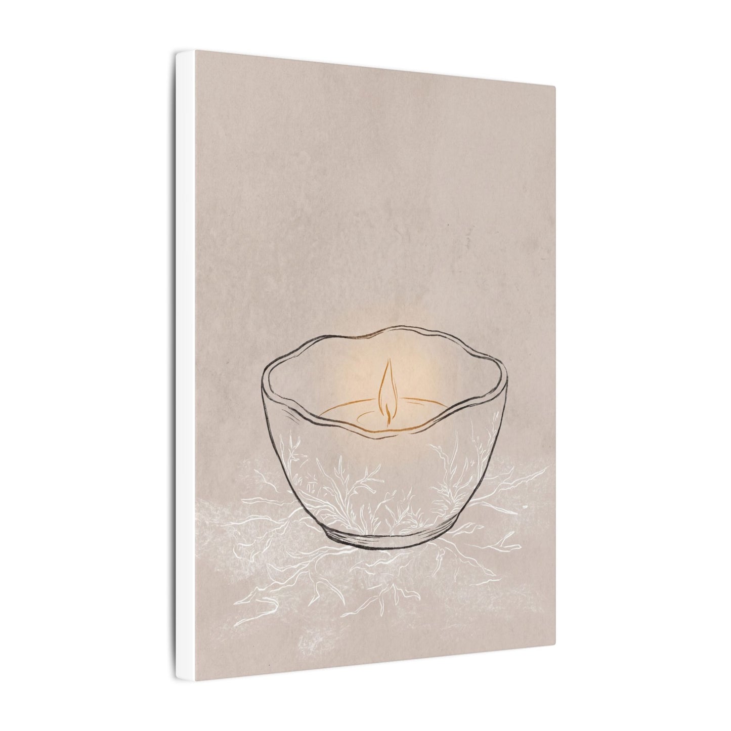 Ceramic Bowl Minimal Line Canvas Art | Neutral Japandi Art