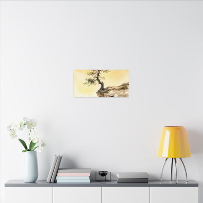 Golden Hour Pine Tree Canvas Art - Japandi Fukinsei
