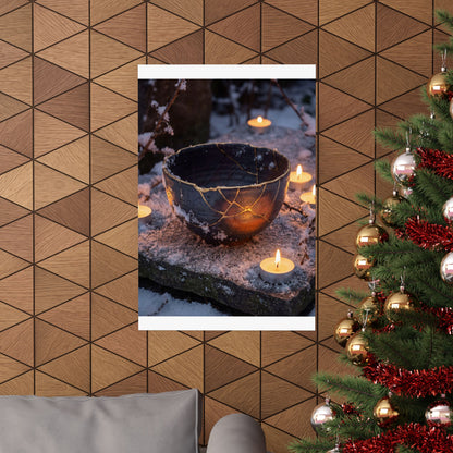 Ceramic Bowl Gold Repair Wall Art Print | Healing Kintsugi Art