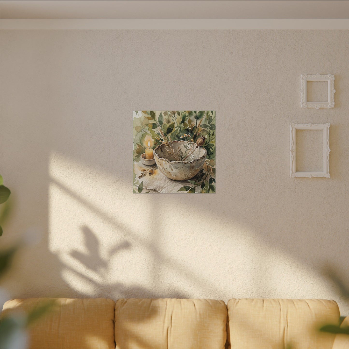 Ceramic Bowl Summer Canvas Art | Japandi Elegant Design