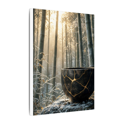 Fukinsei Bamboo Grove Canvas Art - Kintsugi Gold Repair