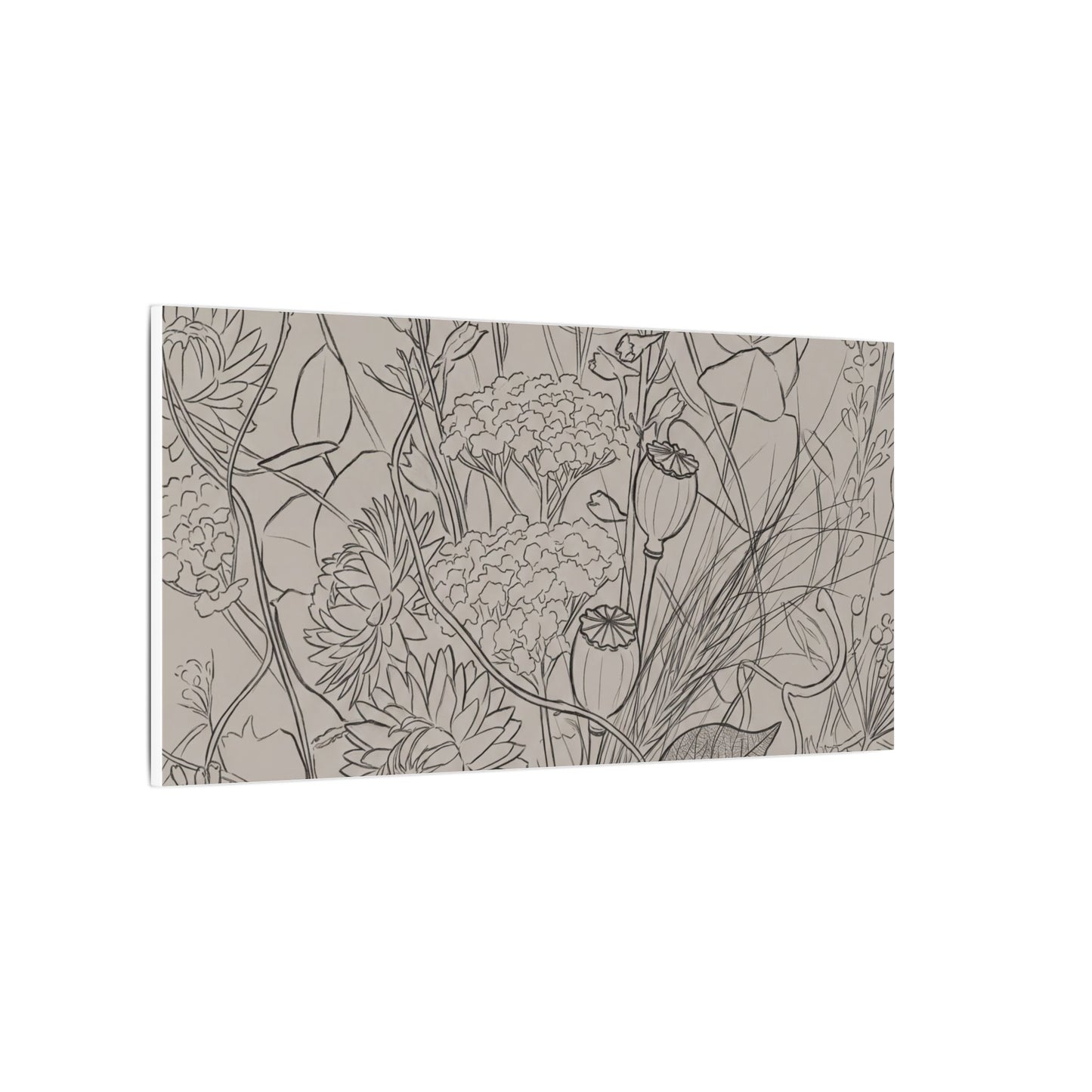Summer Dried Flowers Minimal Line Canvas Art | Elegant Decor