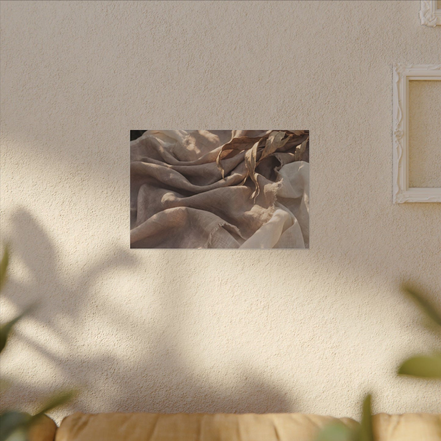 Silk Drape Summer Canvas Art | Japandi Neutral Design