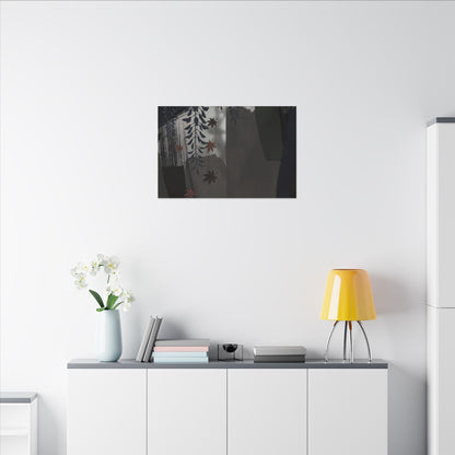 Wisteria Autumn Canvas Art | Dark Japandi Moody Design