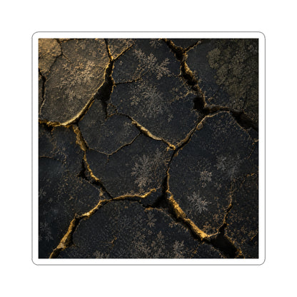 Cracked Earth Shadow Zen Sticker | Luxurious Dark Japandi Art