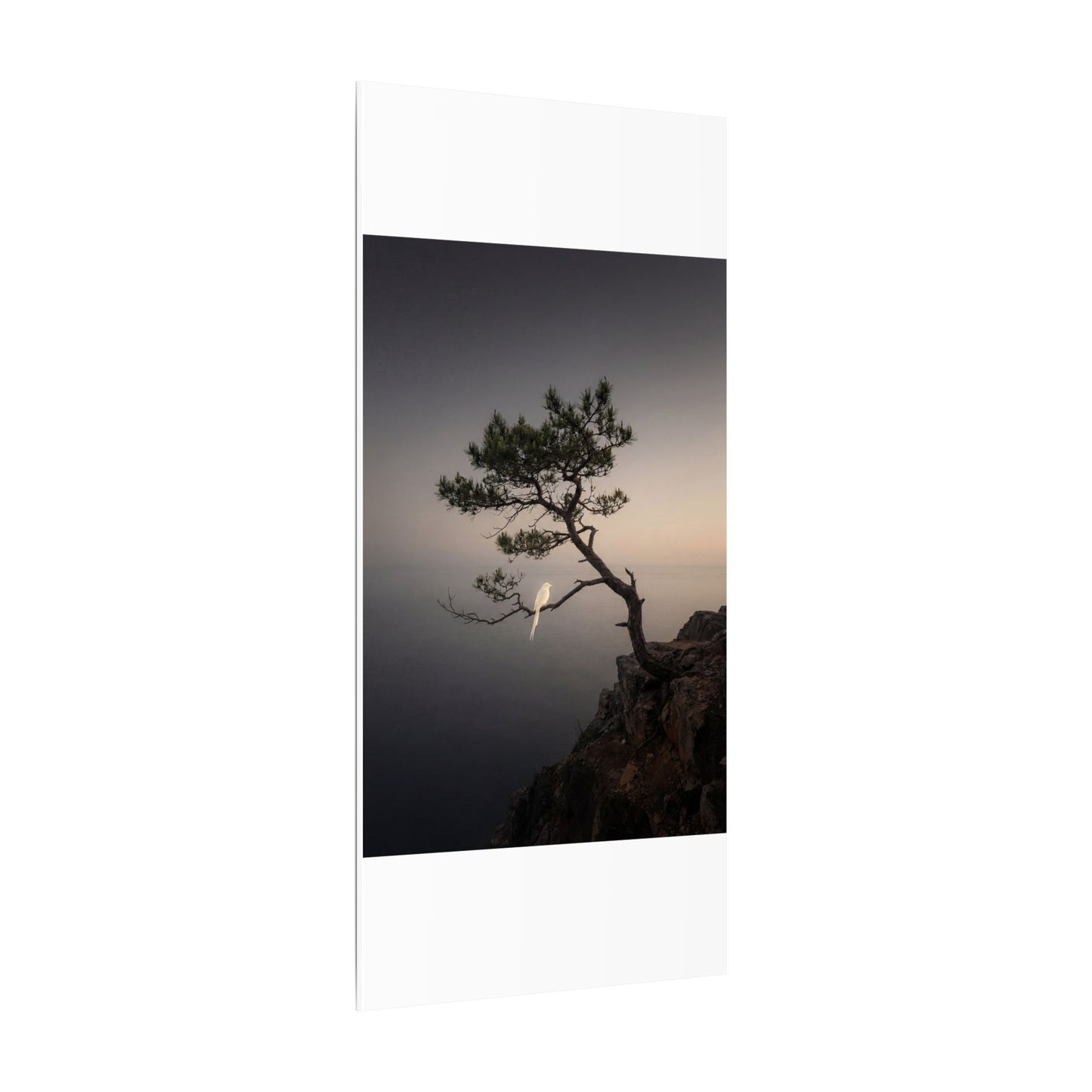Dawn Pine Tree Canvas Art - Dark Japandi Datsuzoku