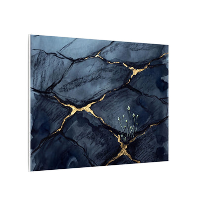 Mono No Aware Cracked Earth Canvas Art - Dark Japandi Charcoal Ink