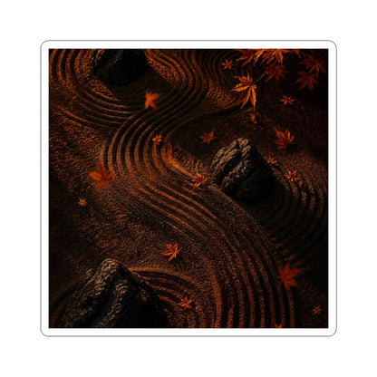 Atmospheric Rock Garden Sticker - Charcoal Ink Dark Japandi