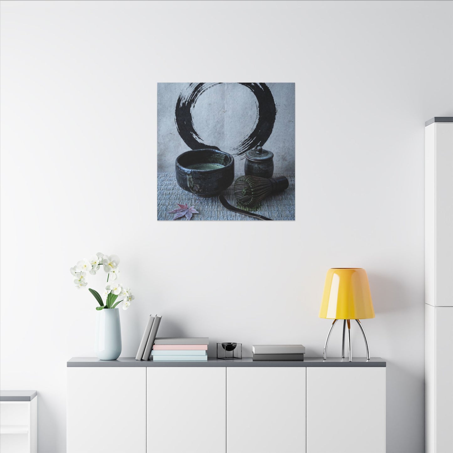 Tea Ceremony Canvas Art | Winter Zen Enso Art