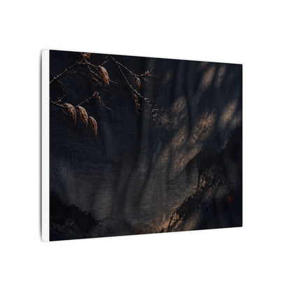 Atmospheric Silk Drape Canvas Art - Charcoal Ink Dark Japandi