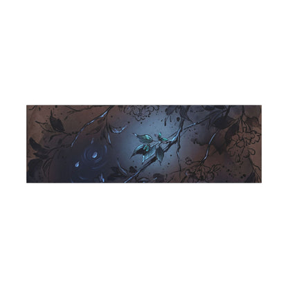 Bold Cherry Blossom Canvas Art - Charcoal Ink Dark Japandi