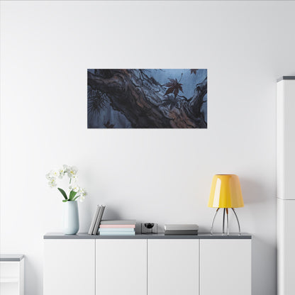 Atmospheric Pine Tree Canvas Art - Shadow Zen Dark Japandi