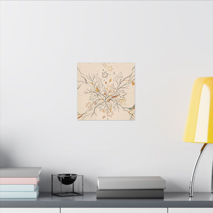Warm Shadow Play Canvas Art - Minimal Line Japandi