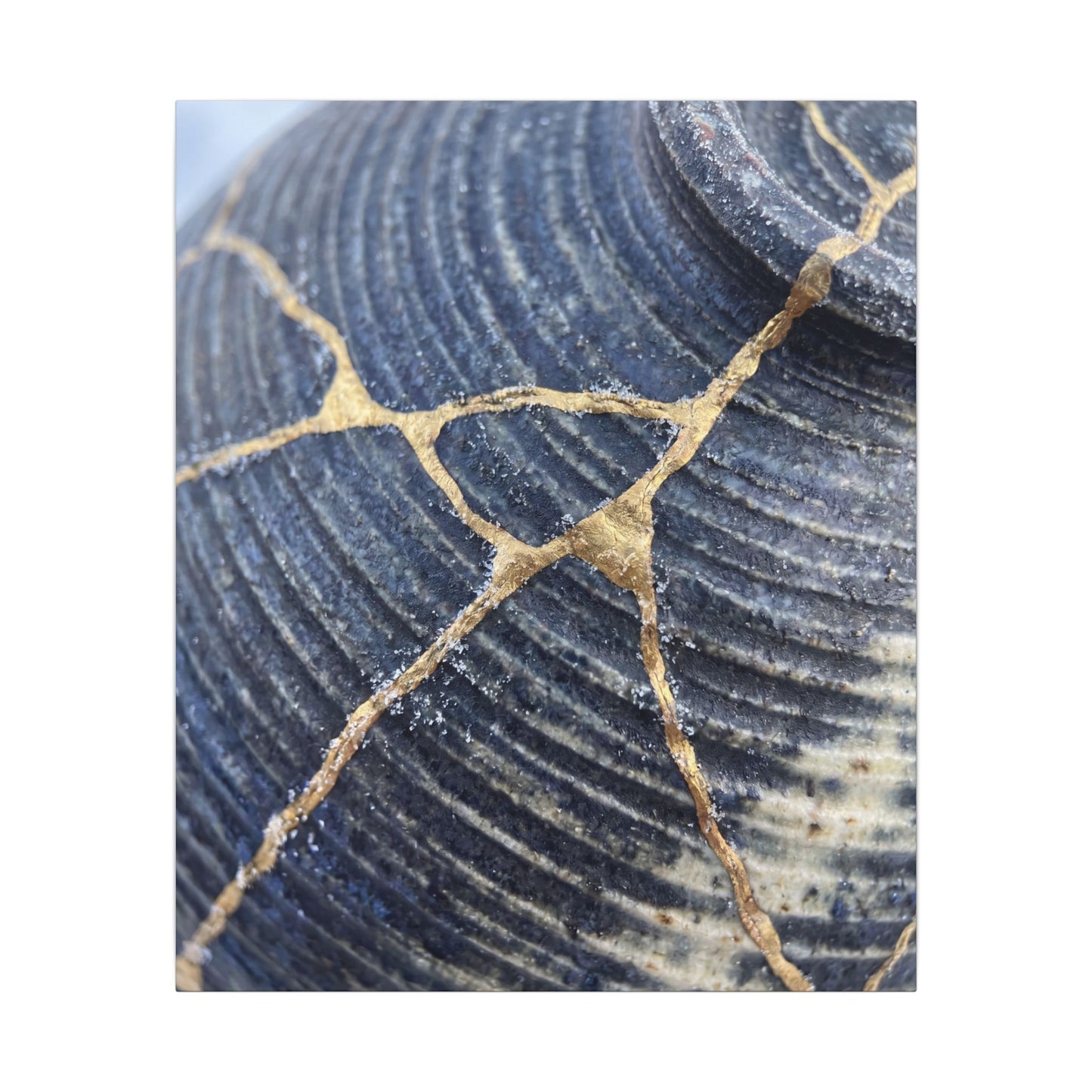 Shibui Water Ripple Canvas Art - Kintsugi Gold Repair