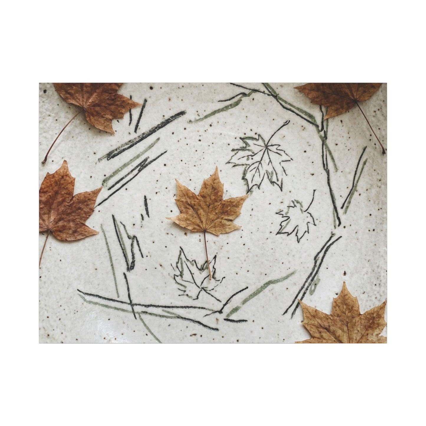 Ceramic Bowl Autumn Canvas Art | Japandi Elegant Design