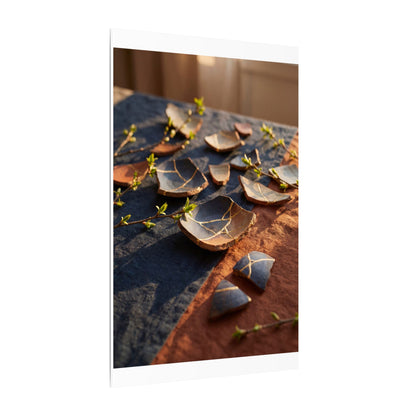 Spring Broken Pottery Gold Vein Canvas Art | Philosophical Decor