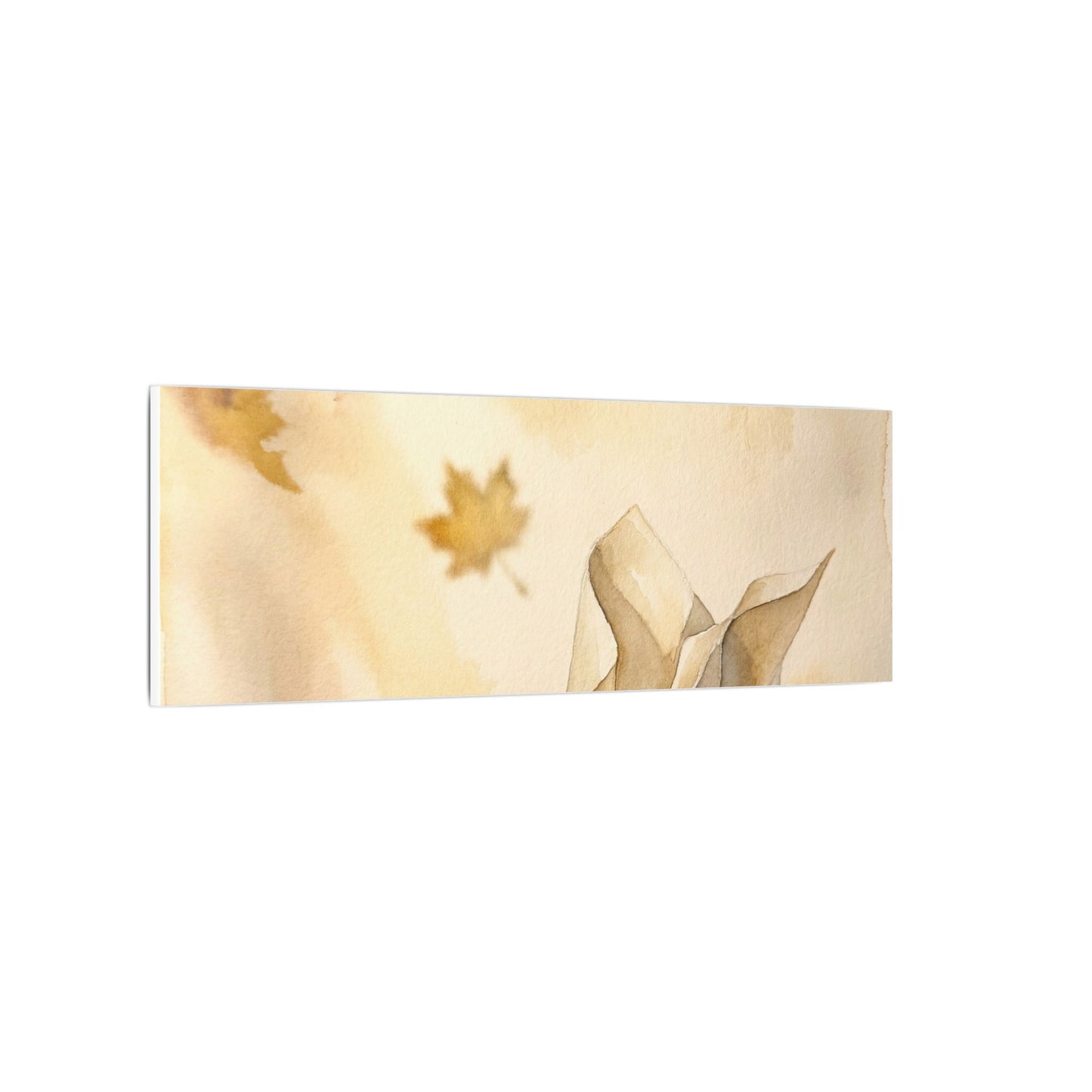Japandi Paper Fold in Golden Hour | Watercolor Canvas Art