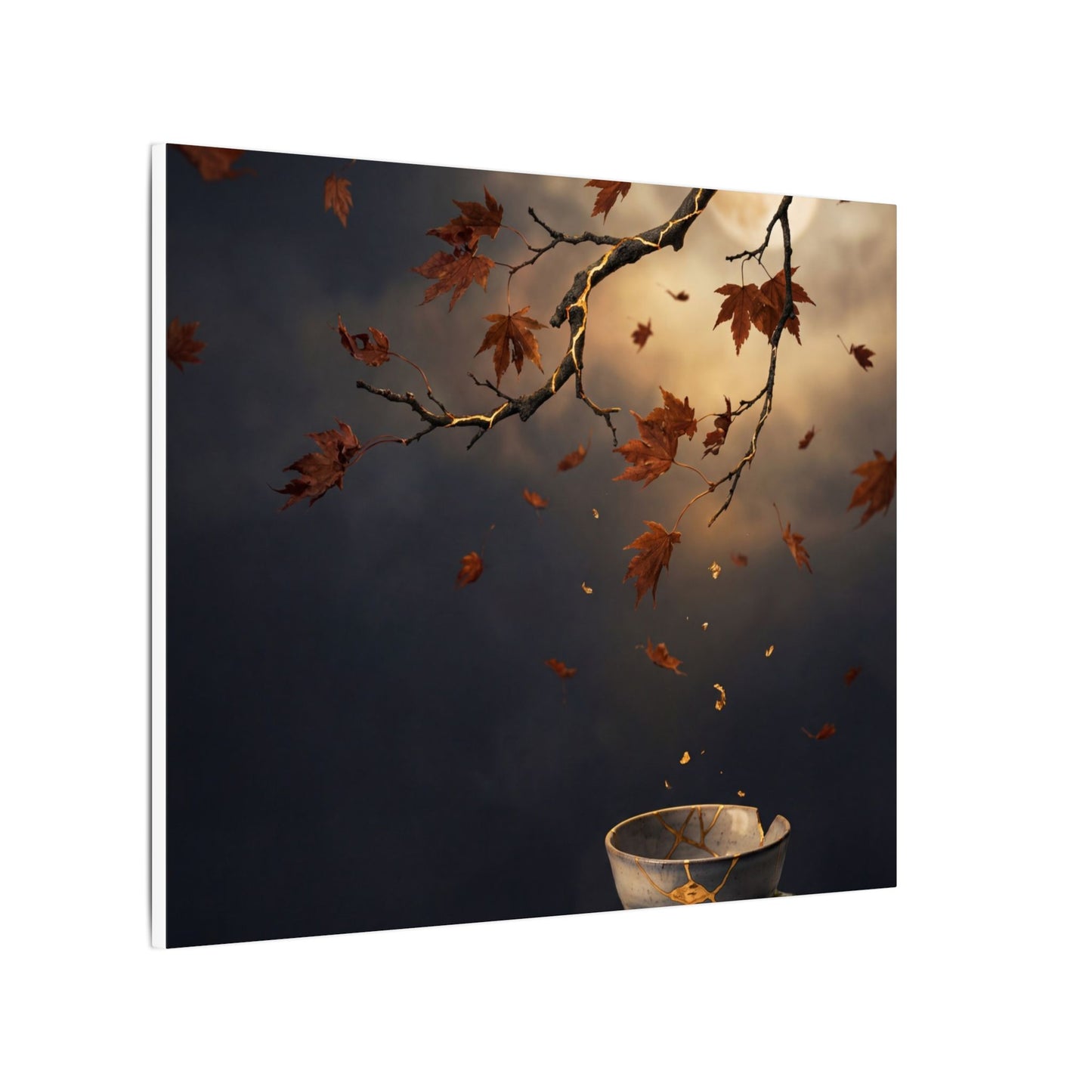 Moonlit Garden Gold Repair Canvas Art | Beautiful Kintsugi Art