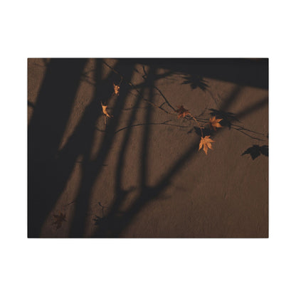 Shadow Play Autumn Canvas Art | Dark Japandi Luxurious Design Art Print