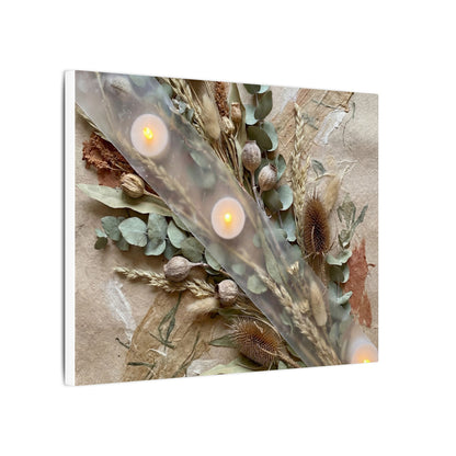 Candlelight Dried Flowers Canvas Art - Japandi Kanso