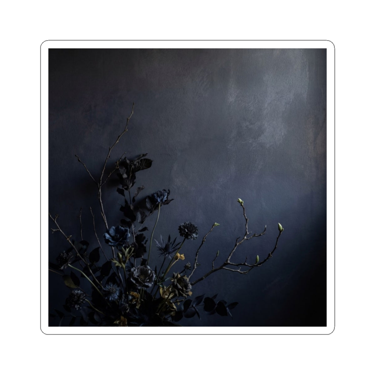 Dried Flowers Sticker | Spring Dark Japandi Shadow Zen Art Art Print