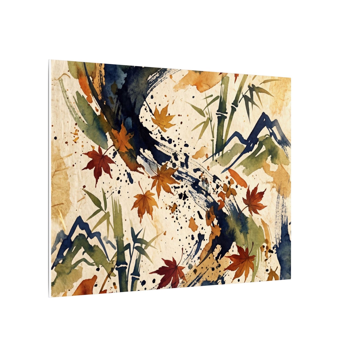 Golden Hour Ink Brushstroke Canvas Art - Zen Shibui