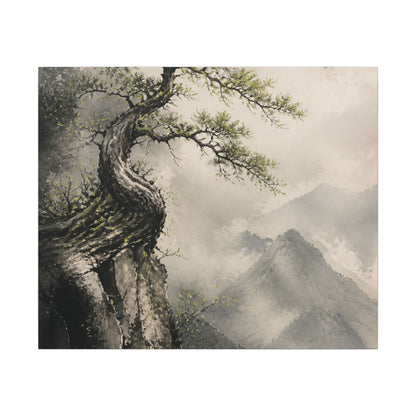 Spring Pine Tree Watercolor Canvas Art | Warm Decor