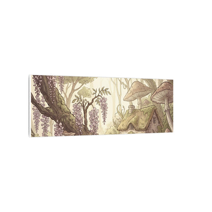 Summer Wisteria Mushroom Illustration Canvas Art | Enchanting Decor